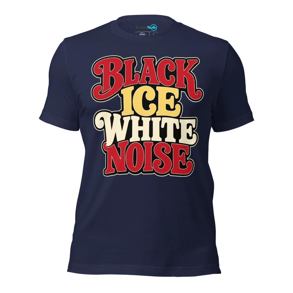 BLACK ICE WHITE NOISE T Shirt Navy Front