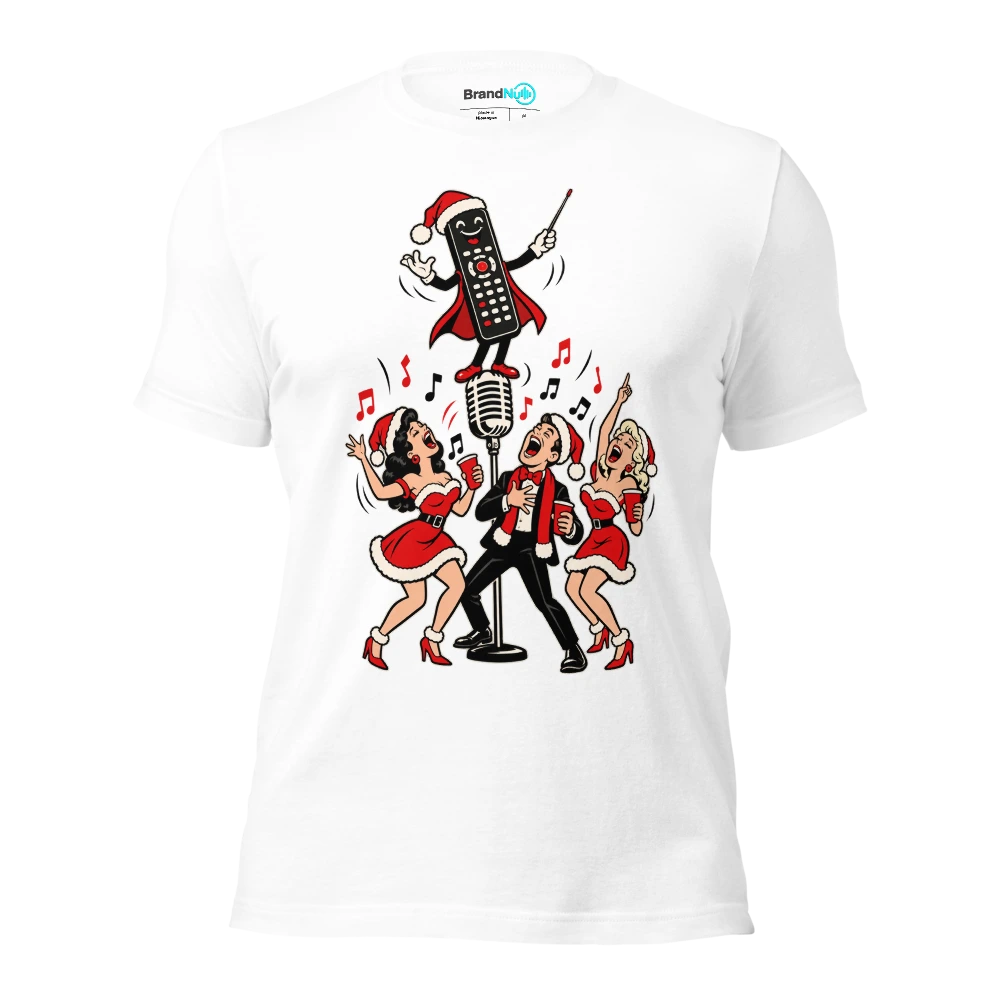 THE TV REMOTE IS OUR NEW MUSICAL DIRECTOR T Shirt White Front