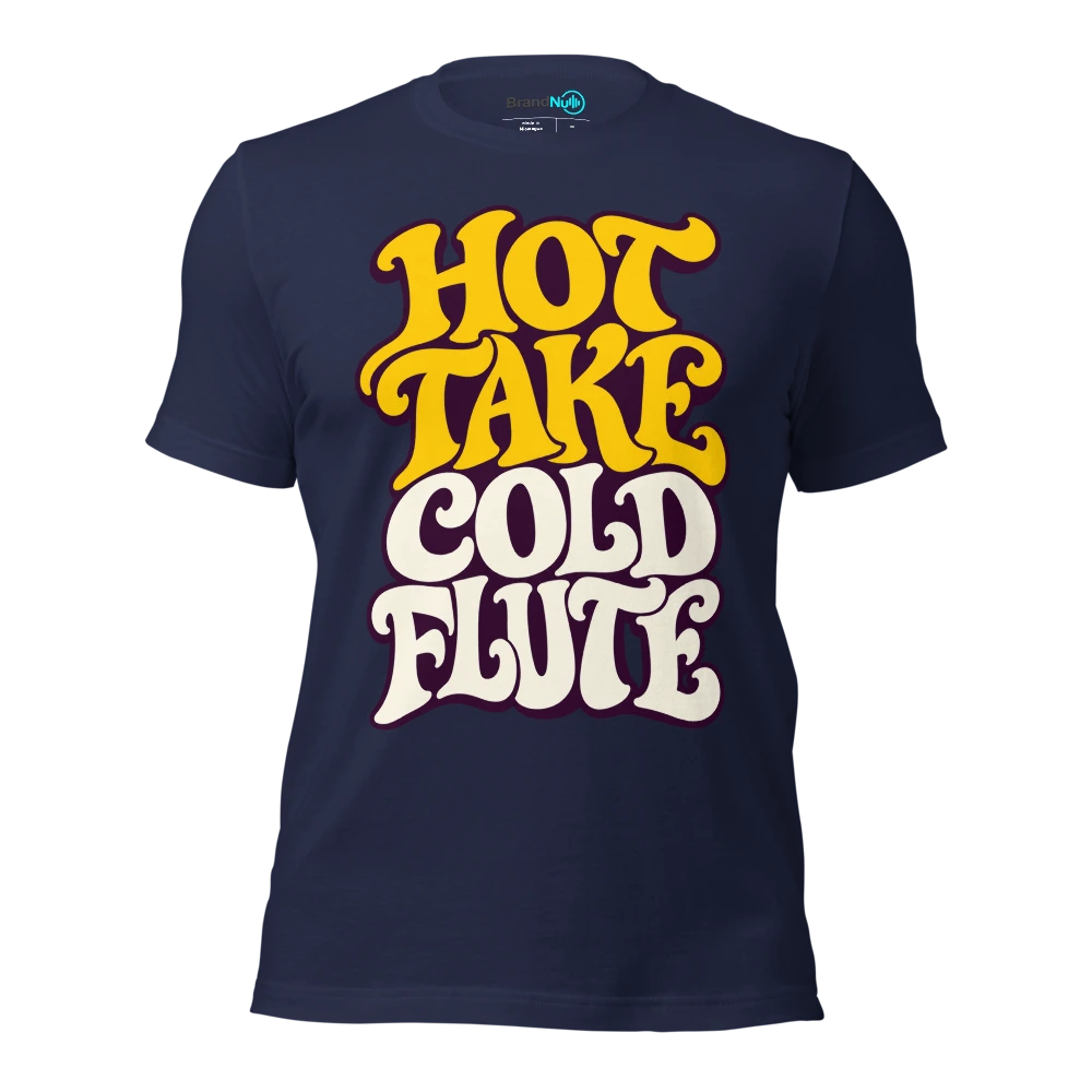 HOT TAKE COLD FLUTE T Shirt Navy Front