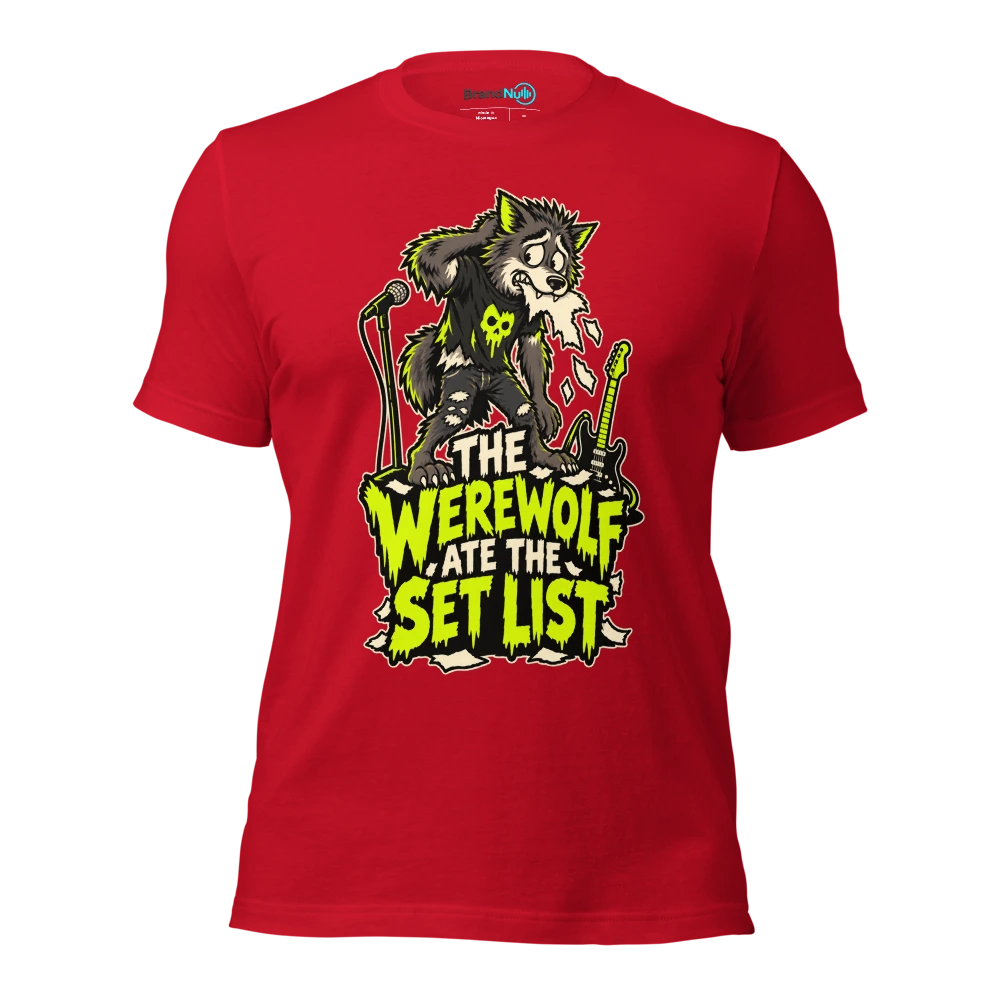 THE WEREWOLF ATE THE SET LIST T Shirt - Red - front - Ghost 2