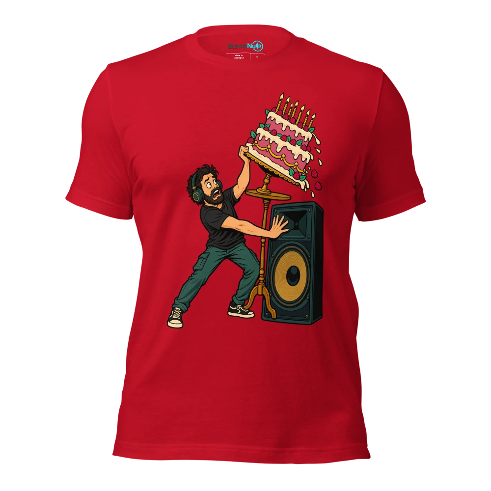 MY BIRTHDAY CAKE IS A TECHNICAL RIDER VIOLATION T Shirt Red Front