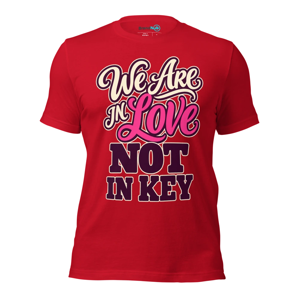WE ARE IN LOVE NOT IN KEY T Shirt Red Front