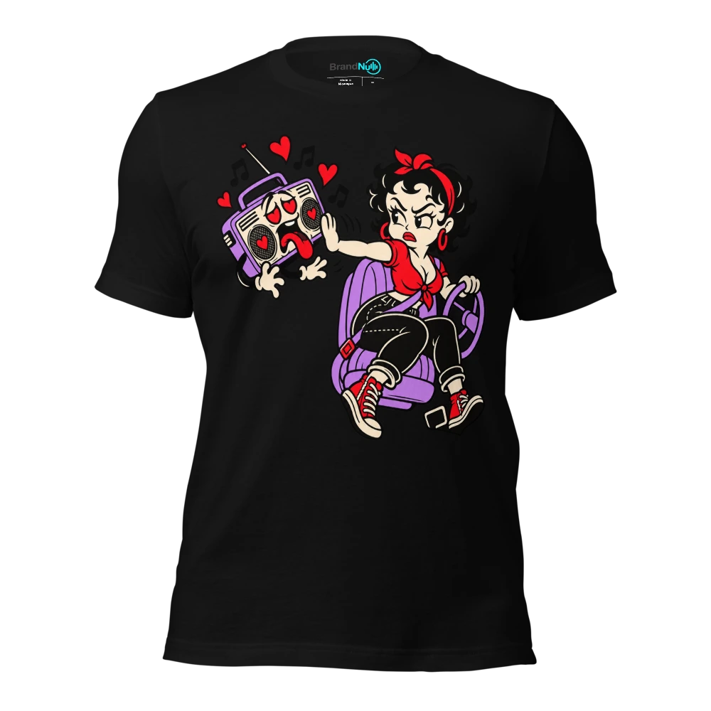 I HEARD OUR SONG AND CHANGED THE FUCKING STATION T Shirt Black Front