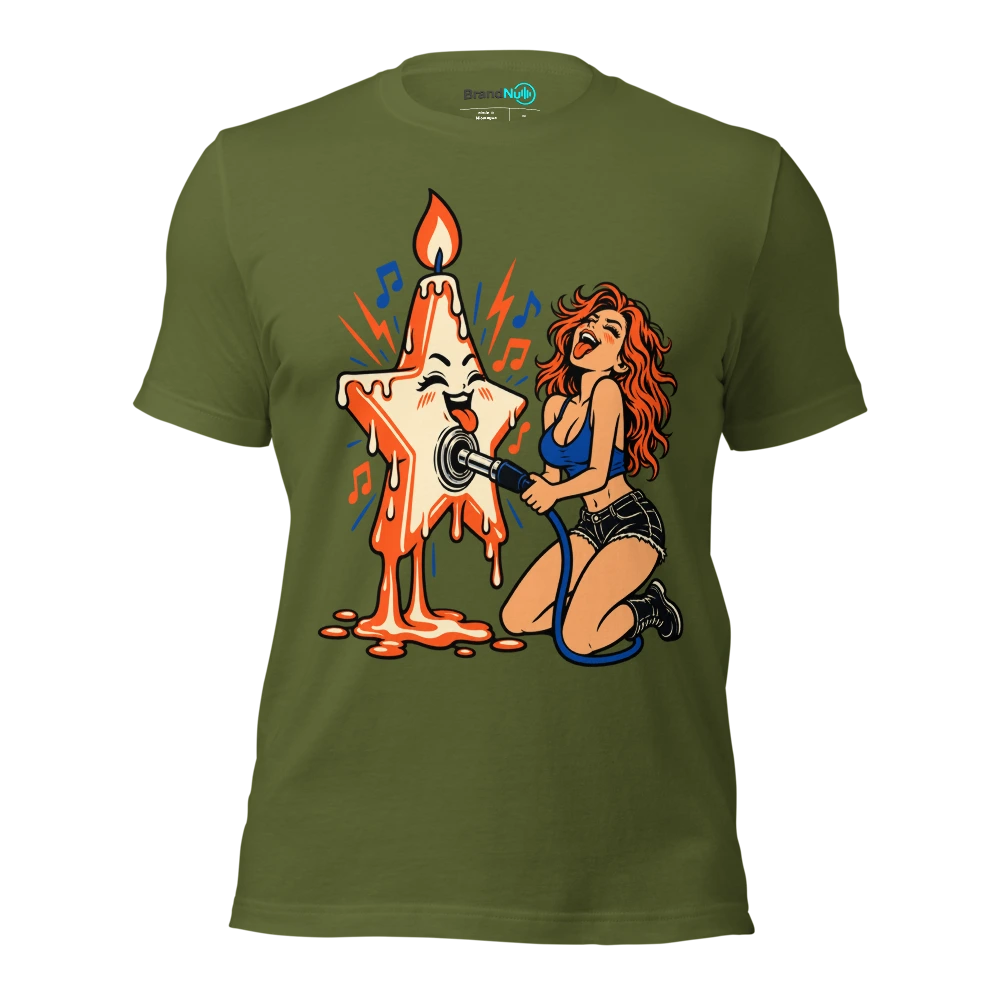 THE BIRTHDAY WISH HAS AN AUX SOCKET T Shirt Olive Front