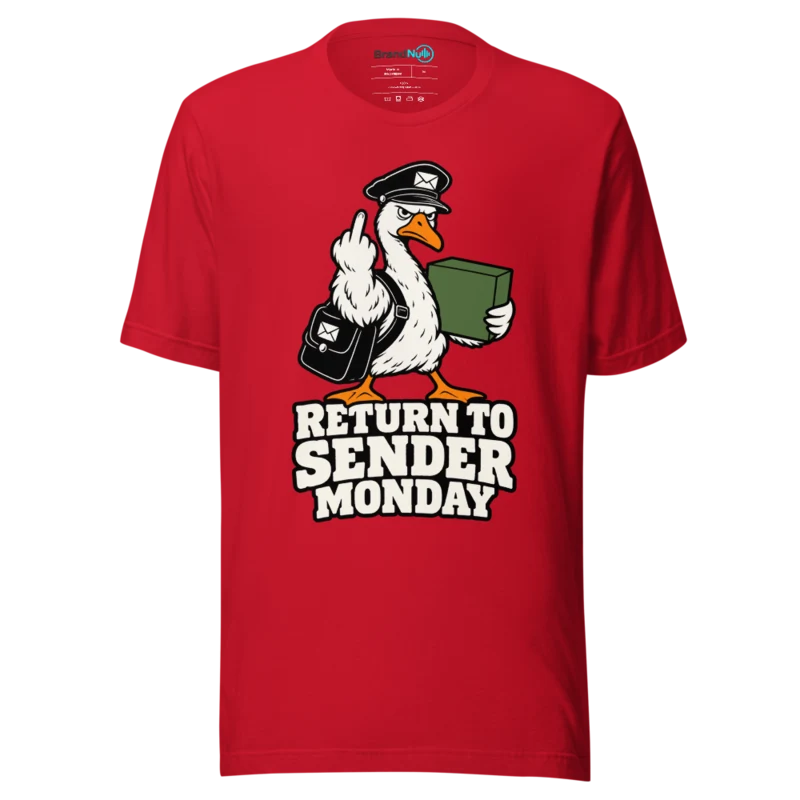 RETURN TO SENDER MONDAY T Shirt - Red