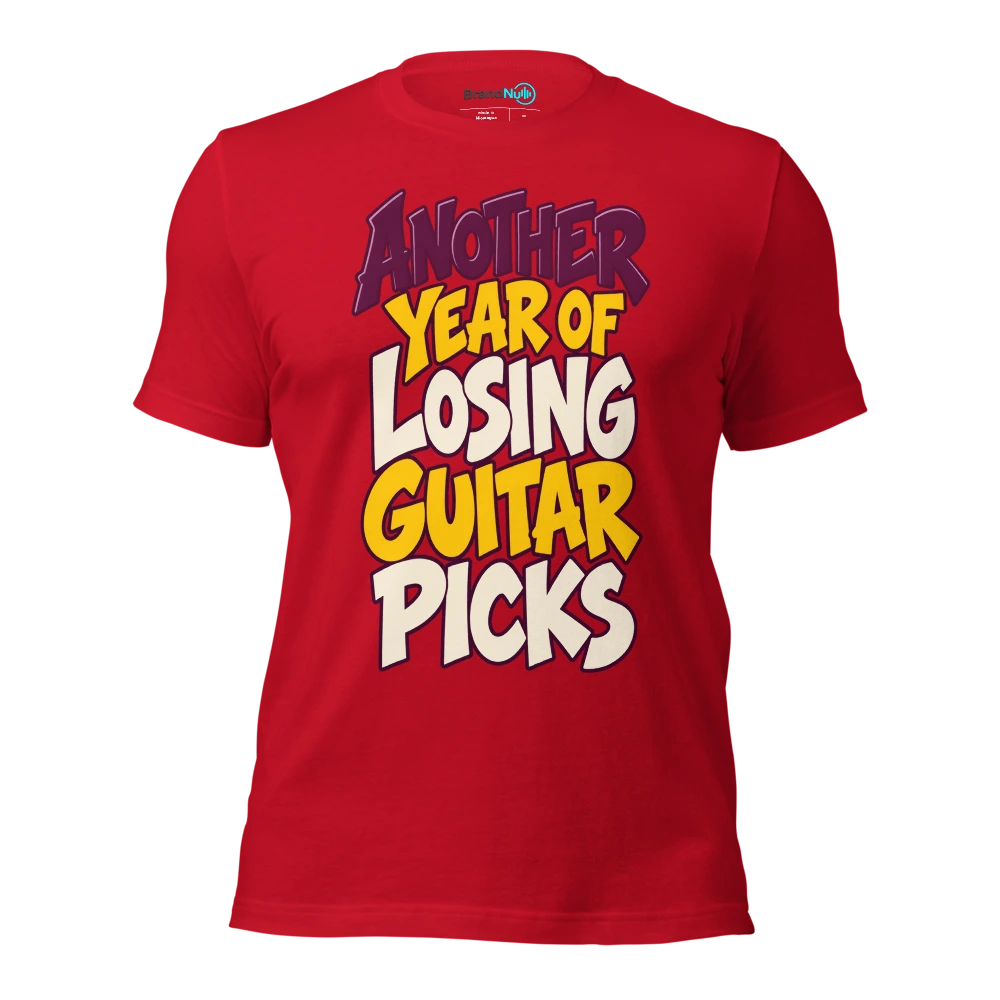 ANOTHER YEAR OF LOSING GUITAR PICKS T Shirt Red Front