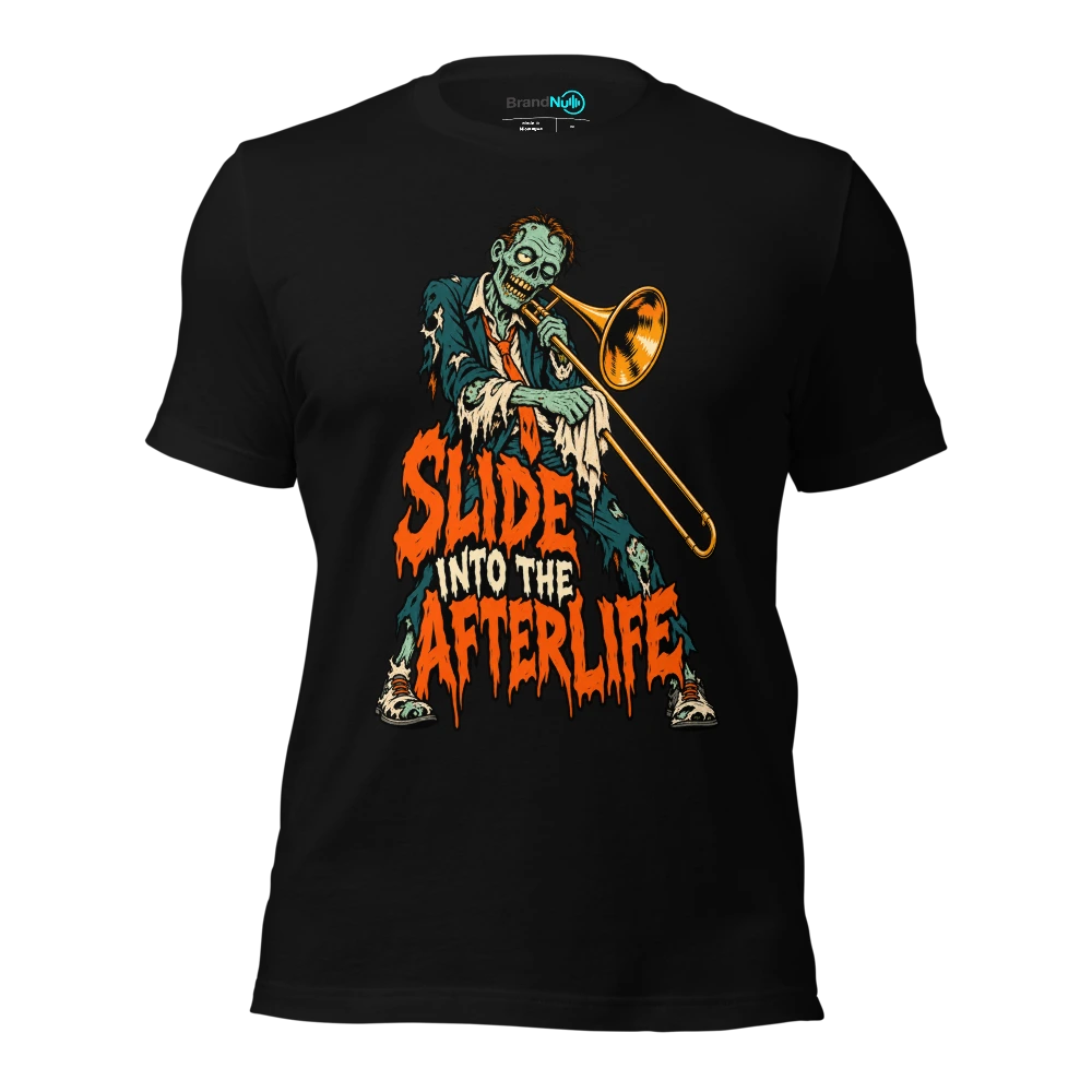 SLIDE INTO THE AFTERLIFE T Shirt Black Front