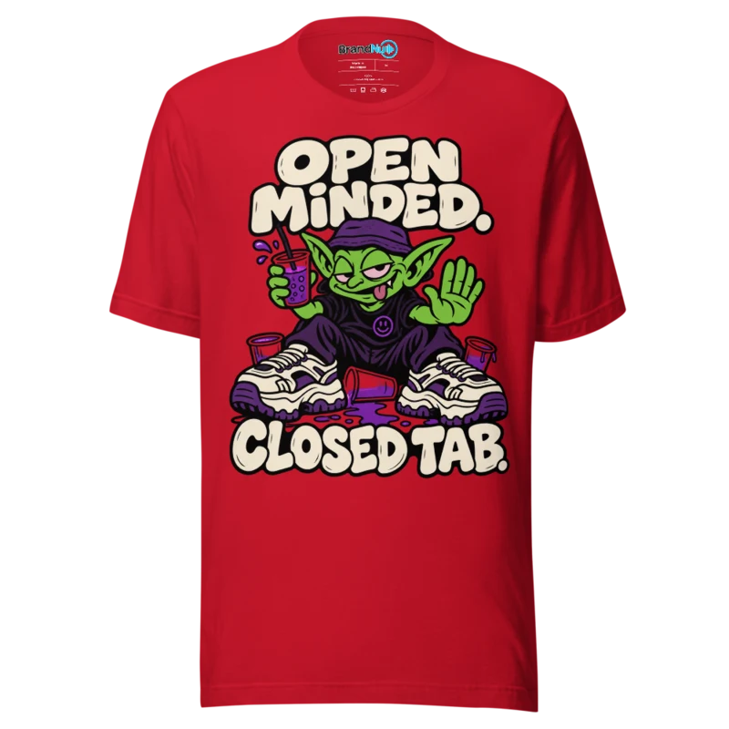 BrandNu Open Minded. Closed Tab. T-Shirt - Red
