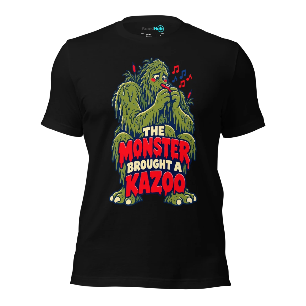 THE MONSTER BROUGHT A KAZOO T Shirt Black Front
