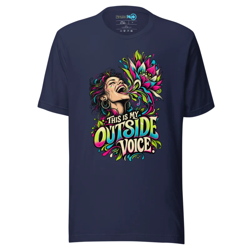 This Is My Outside Voice T Shirt - Navy
