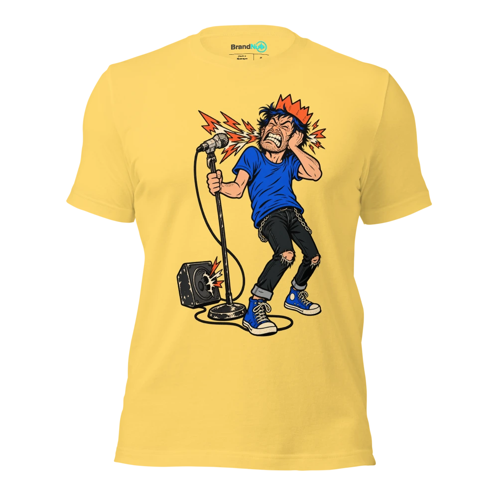 ANOTHER YEAR ANOTHER UNPAID SOUND CHECK T Shirt Yellow Front