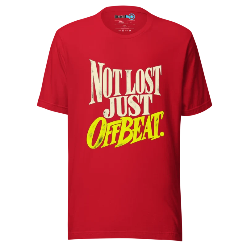 BrandNu Not Lost Just Offbeat T-Shirt - Red - Front