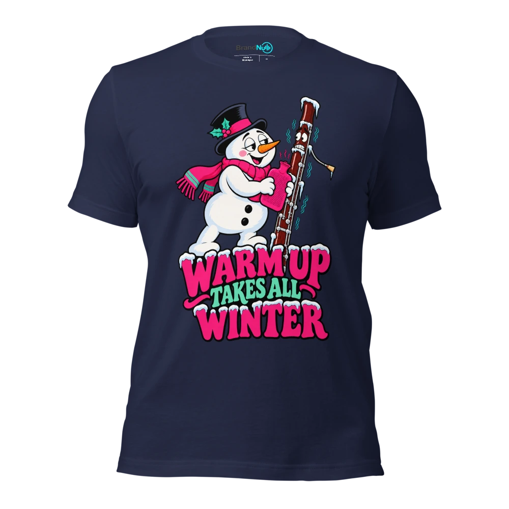 WARM UP TAKES ALL WINTER T Shirt Navy Front