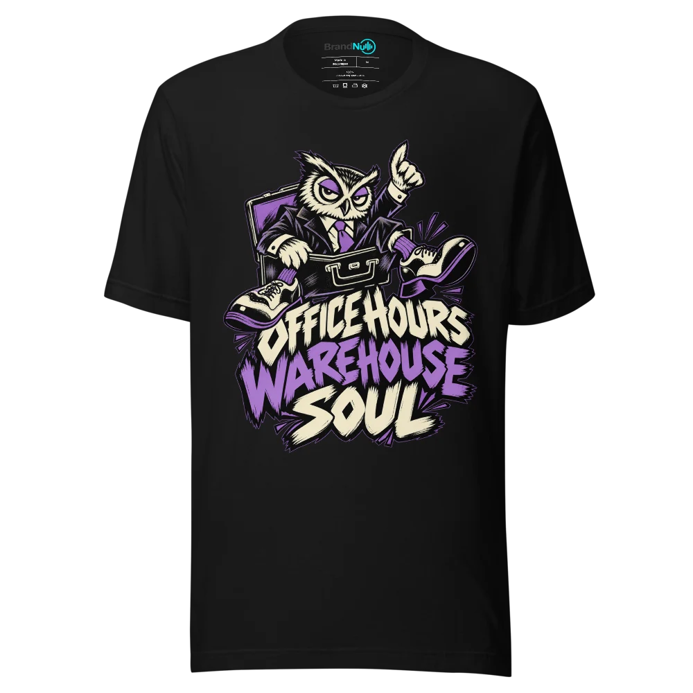 OFFICE HOURS WAREHOUSE SOUL T Shirt Black Front