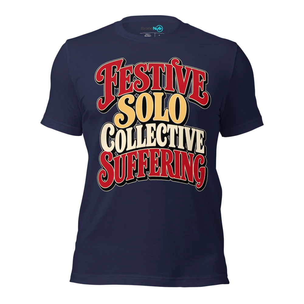 FESTIVE SOLO COLLECTIVE SUFFERING T Shirt Navy Front
