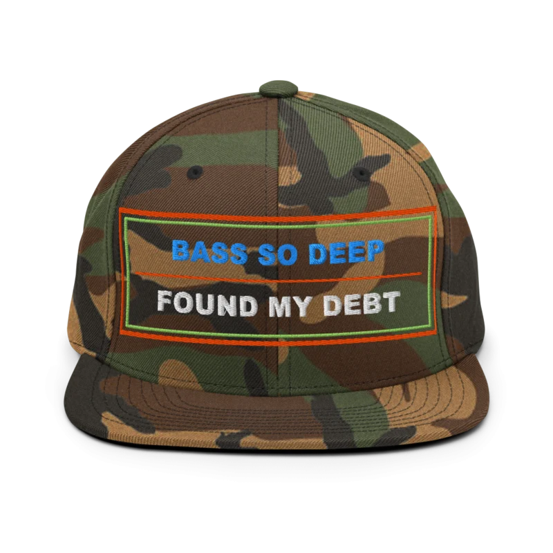 Bass So Deep Found My Debt Classic Snapback - Green Camo
