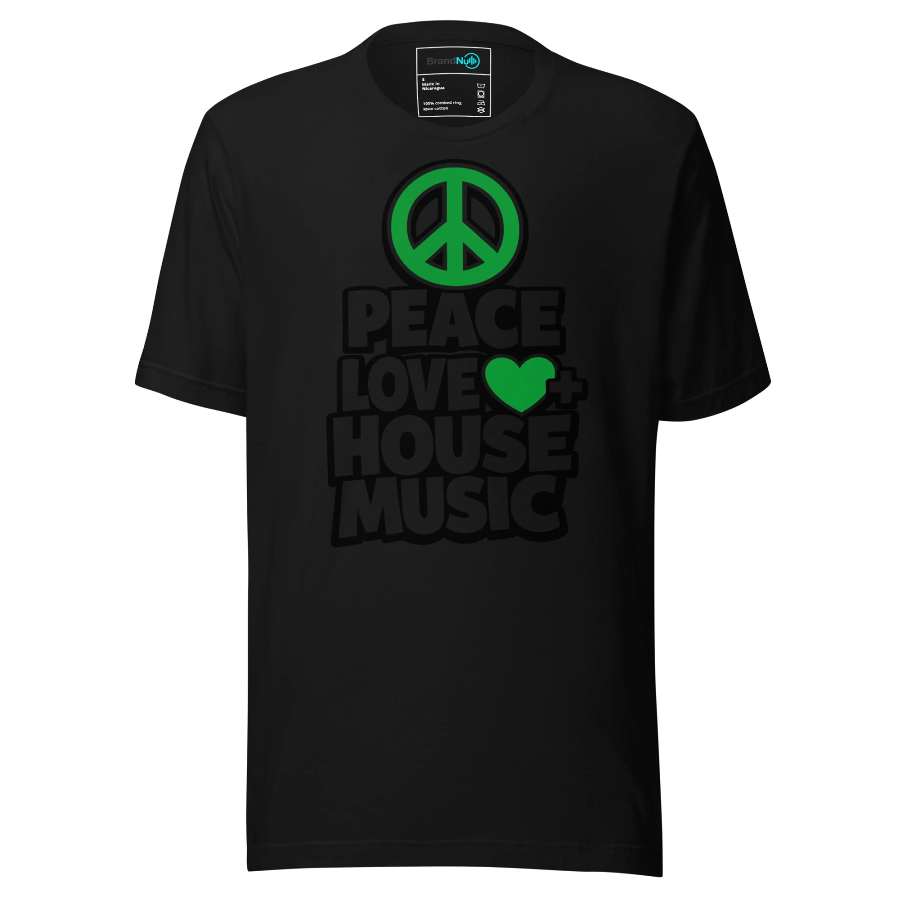 Peace Love House Music T-SHIRT – Smiley Stack Design