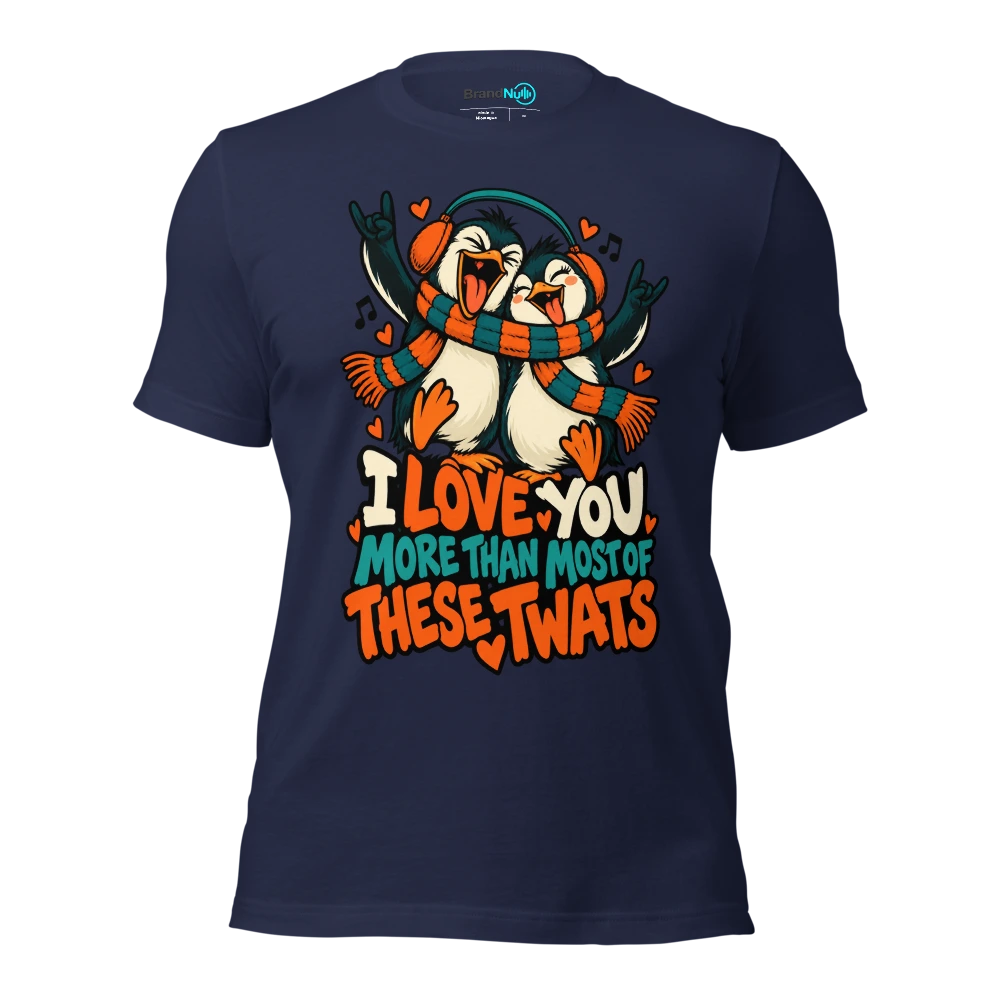 I LOVE YOU MORE THAN MOST OF THESE TWATS T Shirt Navy Front