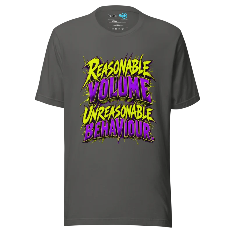 Reasonable Volume Unreasonable Behaviour T Shirt - Asphalt