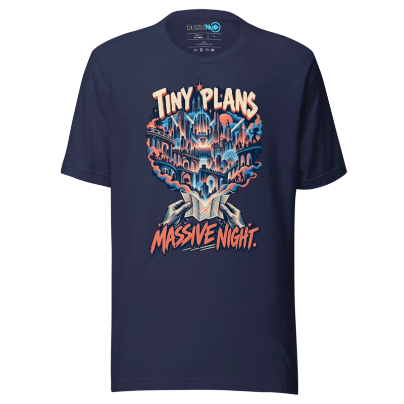 Tiny Plans Massive Night T Shirt - Navy