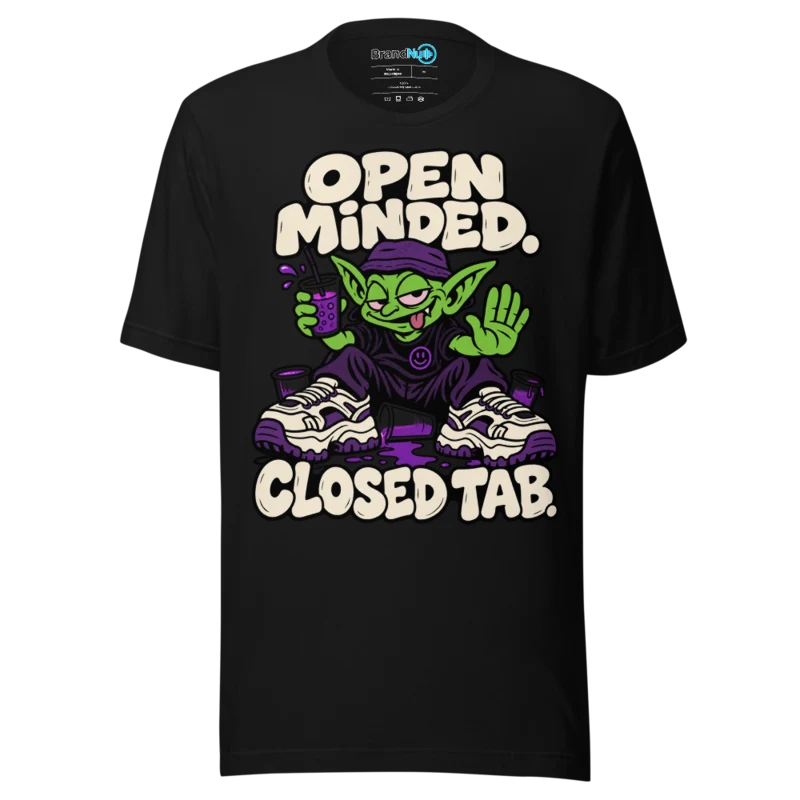 BrandNu Open Minded. Closed Tab. T-Shirt - Black