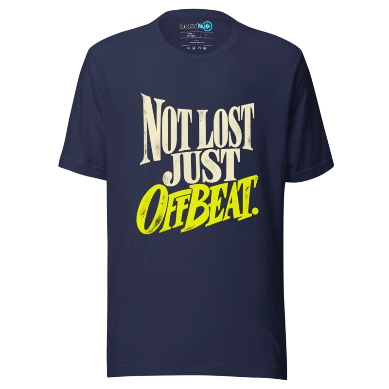 BrandNu Not Lost Just Offbeat T-Shirt - Navy - Front