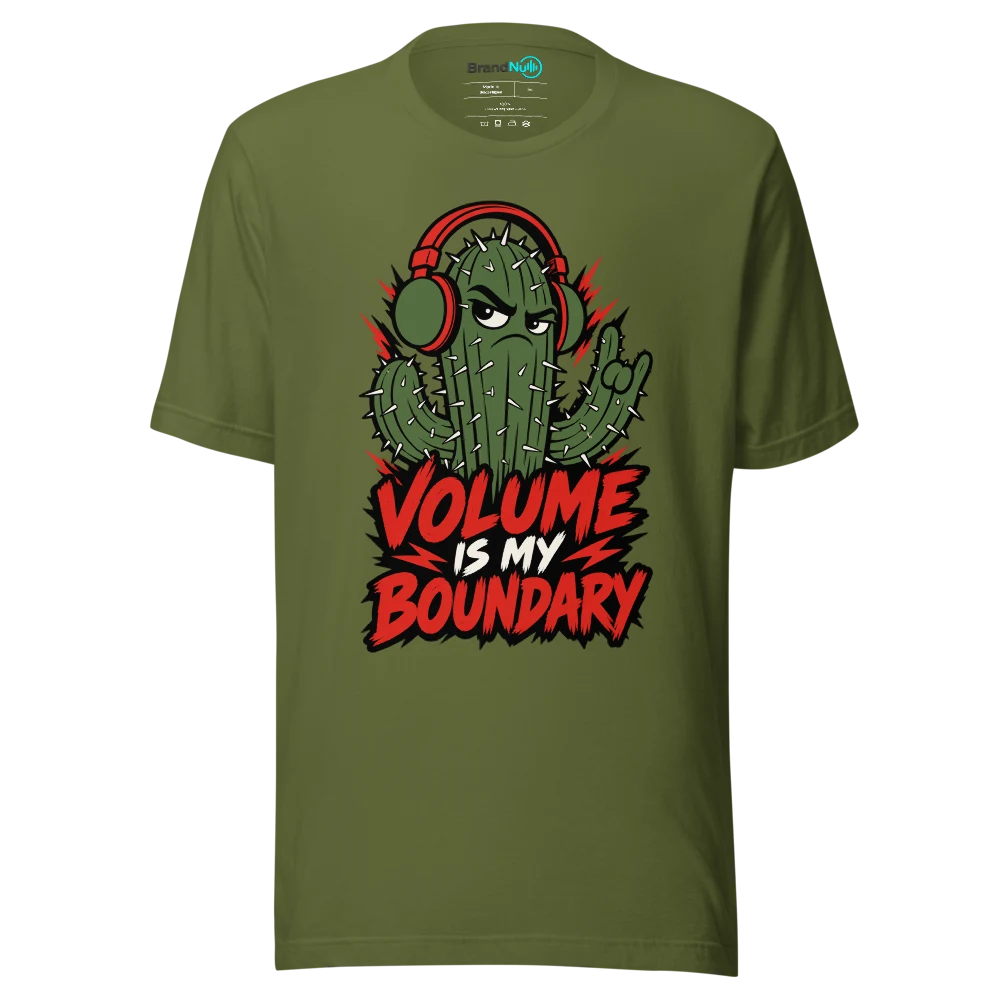 VOLUME IS MY BOUNDARY T Shirt Olive Front