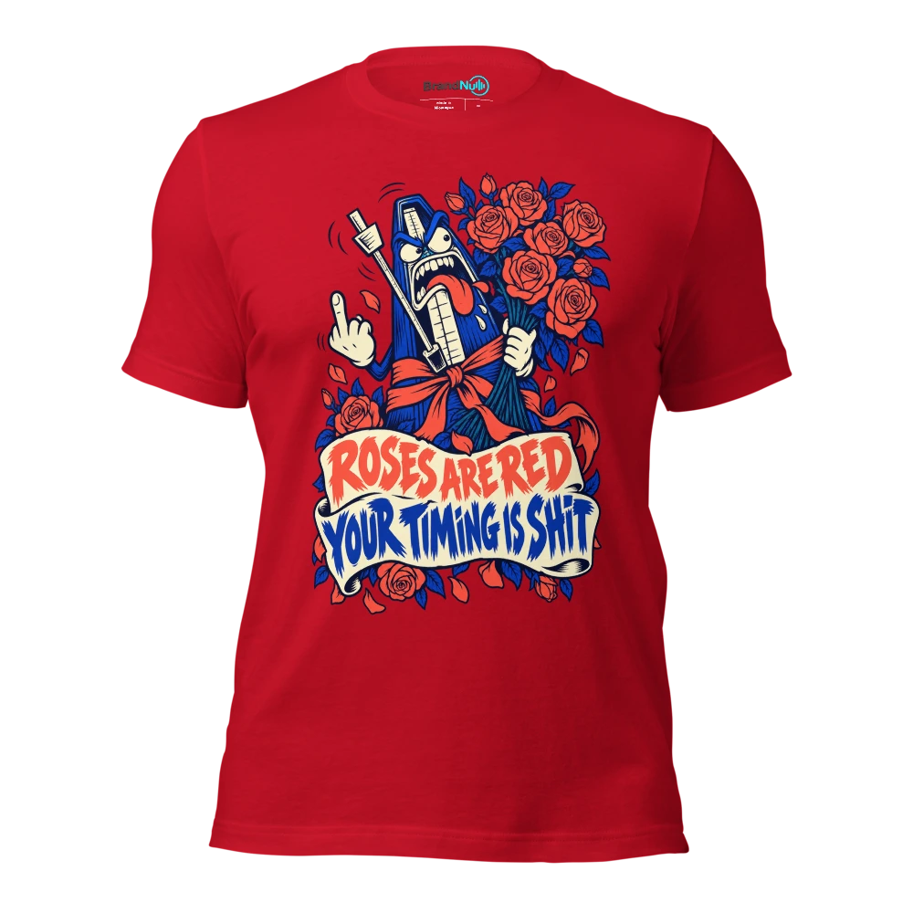 ROSES ARE RED YOUR TIMING IS SHIT T Shirt Red Front