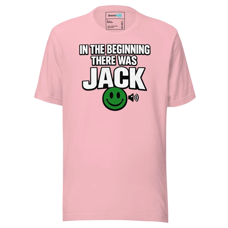 In The Beginning There Was Jack T Shirt – Minimal Icon Version - Pink