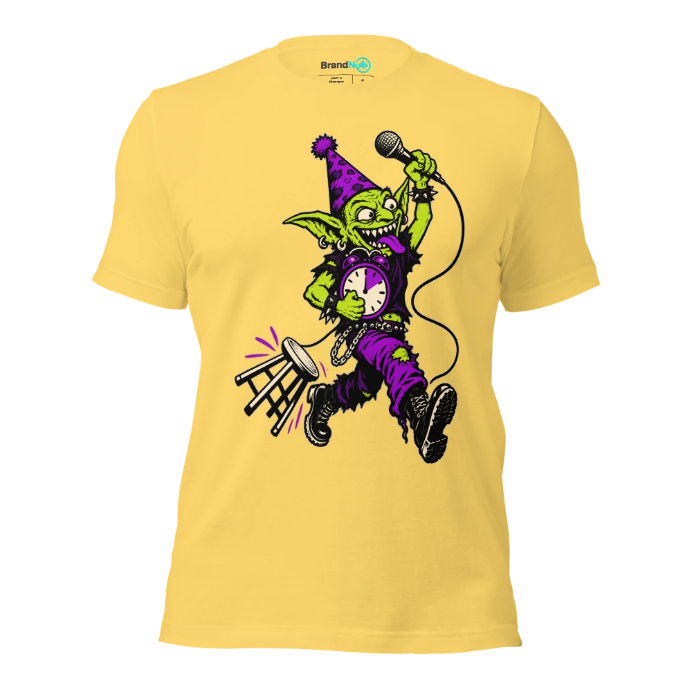 THE BIRTHDAY GOBLIN HAS STOLEN MY SET BREAK T Shirt Yellow Front