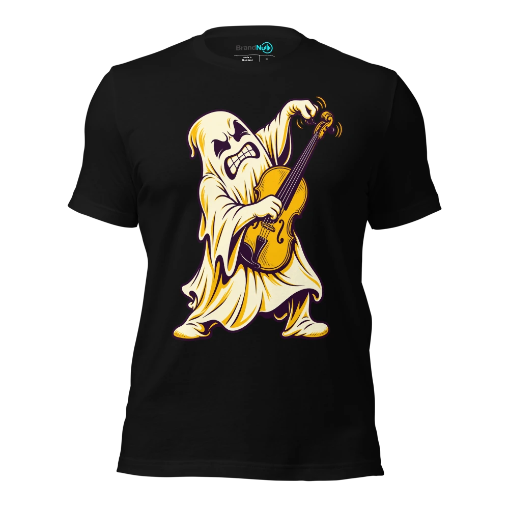 Ghost struggling to turn a squeaky violin peg T-SHIRT