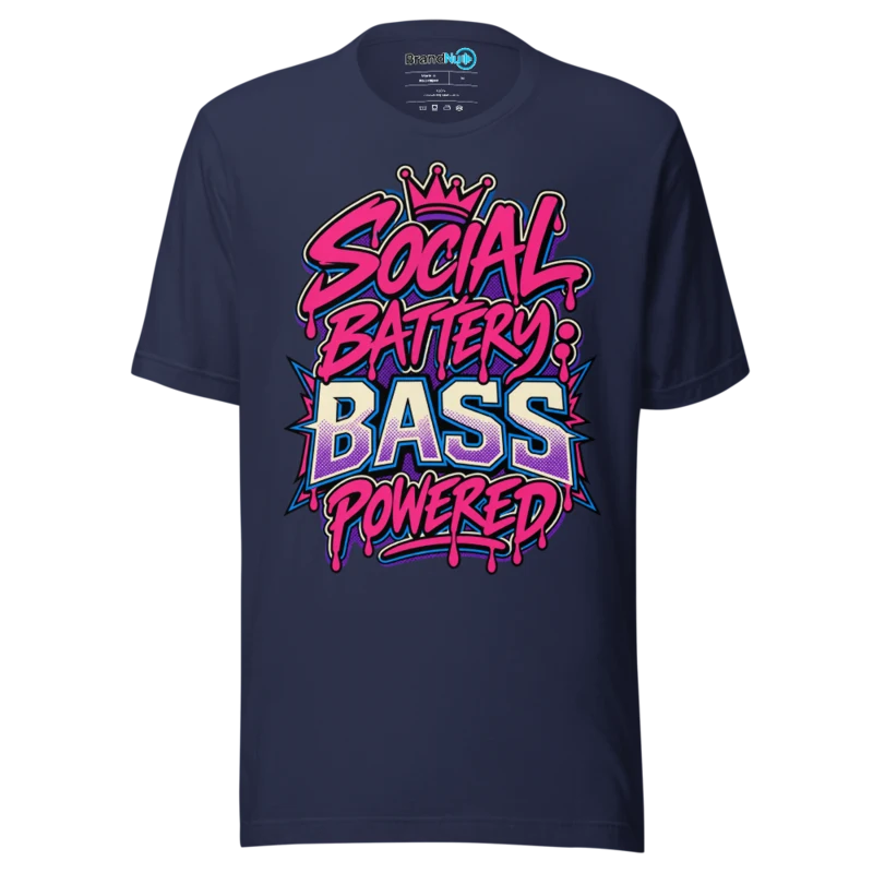 BrandNu Social Battery: Bass Powered T-Shirt - Navy