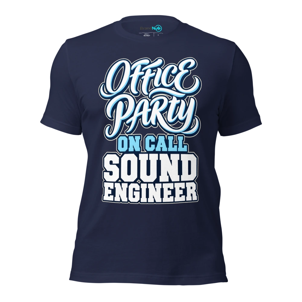 OFFICE PARTY ON CALL SOUND ENGINEER T Shirt Navy Front