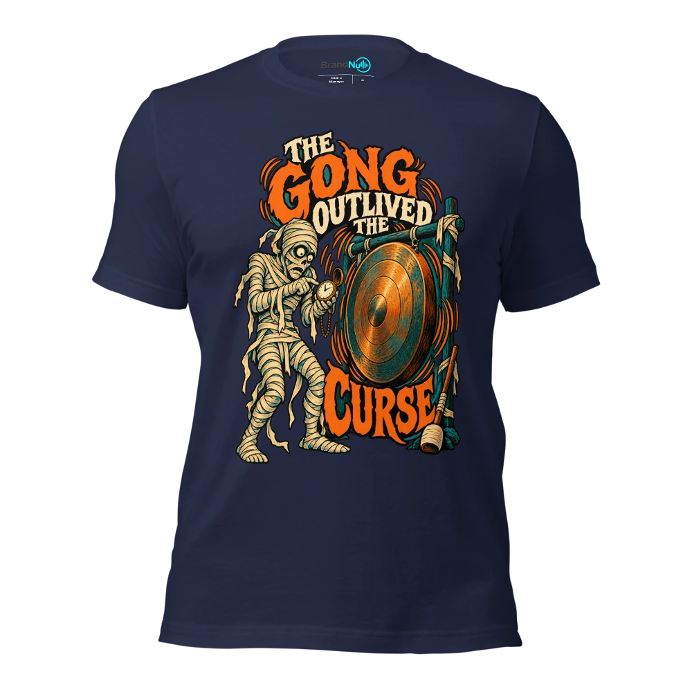 THE GONG OUTLIVED THE CURSE T Shirt Navy Front
