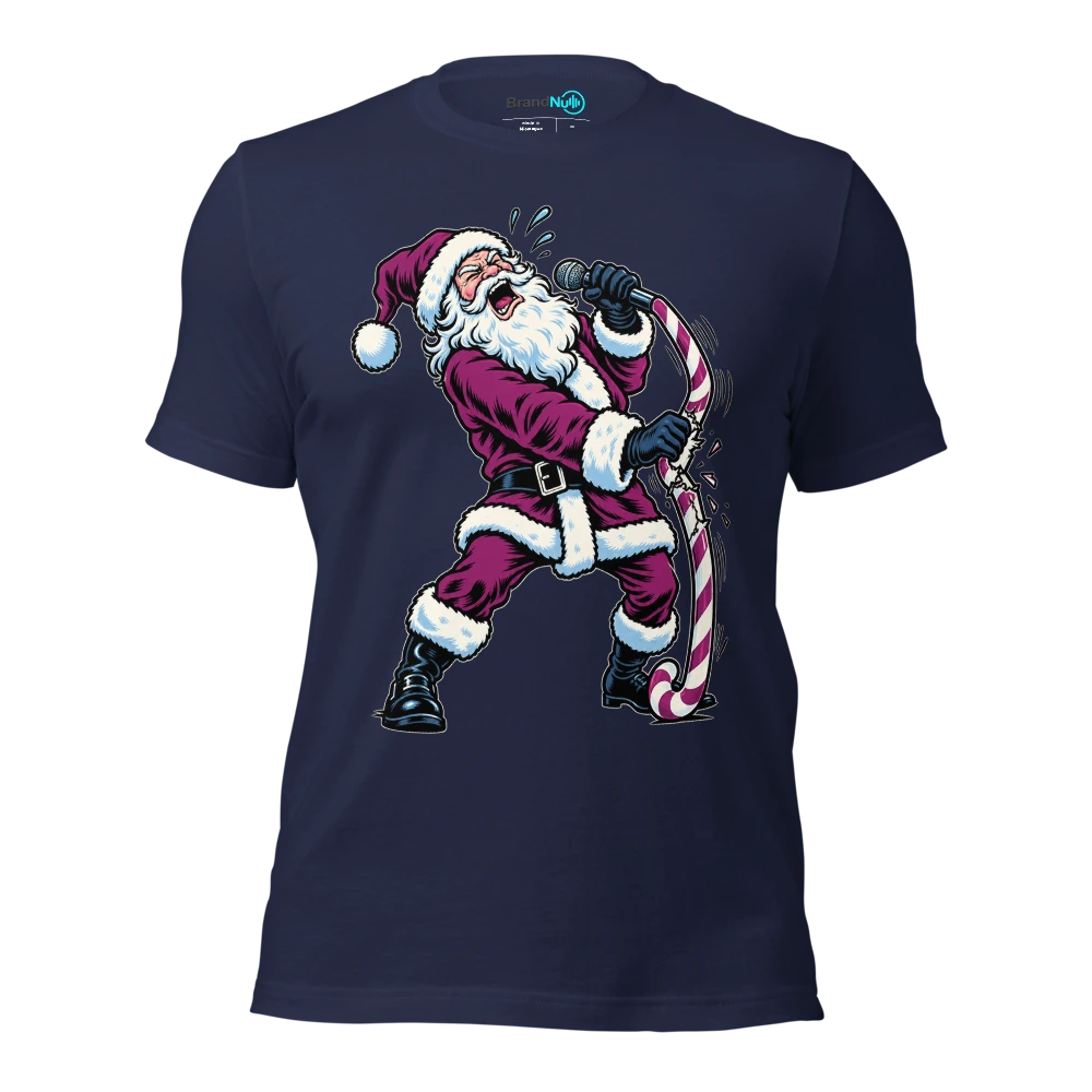 THE CANDY CANE IS NOT A MIC STAND T Shirt Navy Front