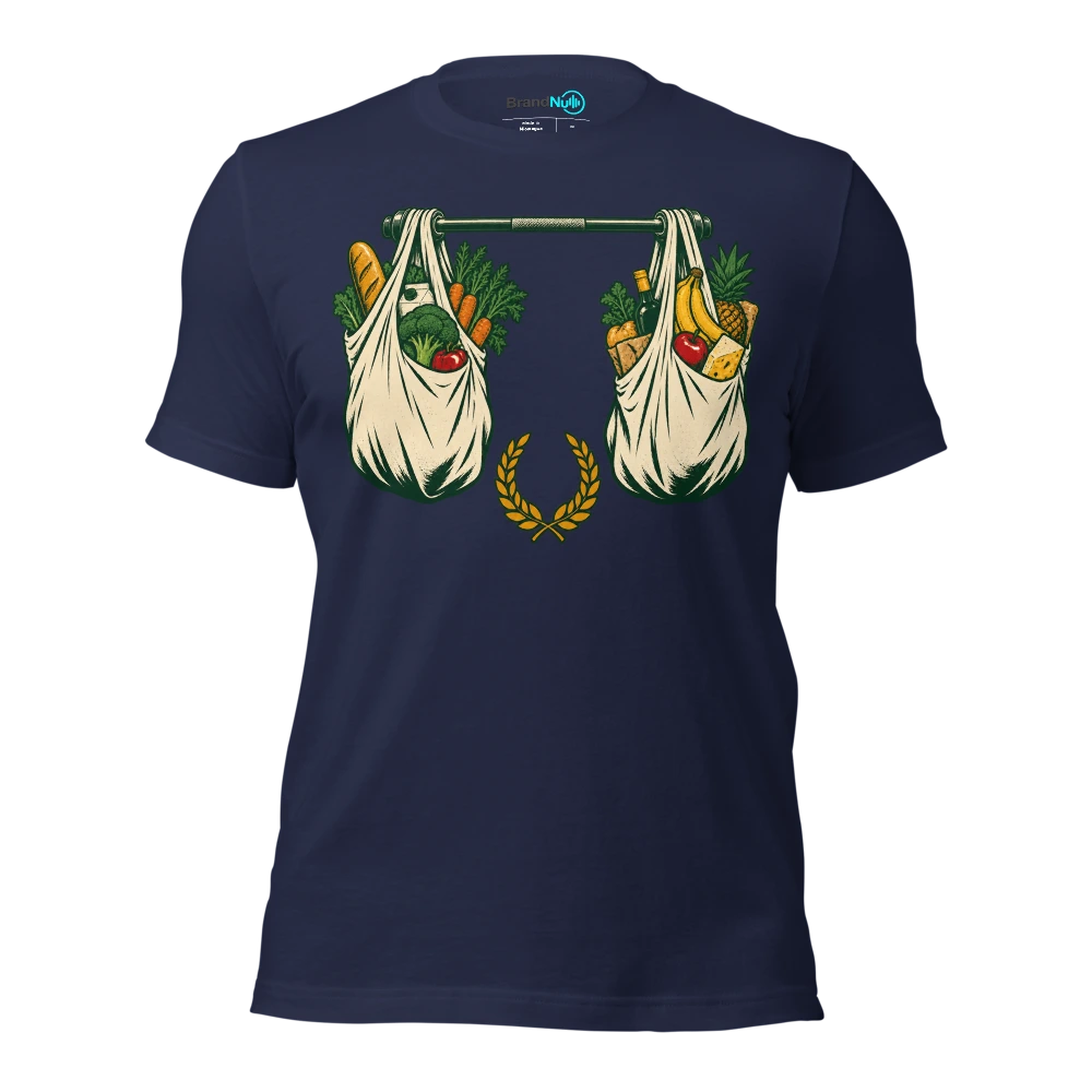 My BrandNu fitness regime is carrying all the shopping in one go T Shirt Navy Front