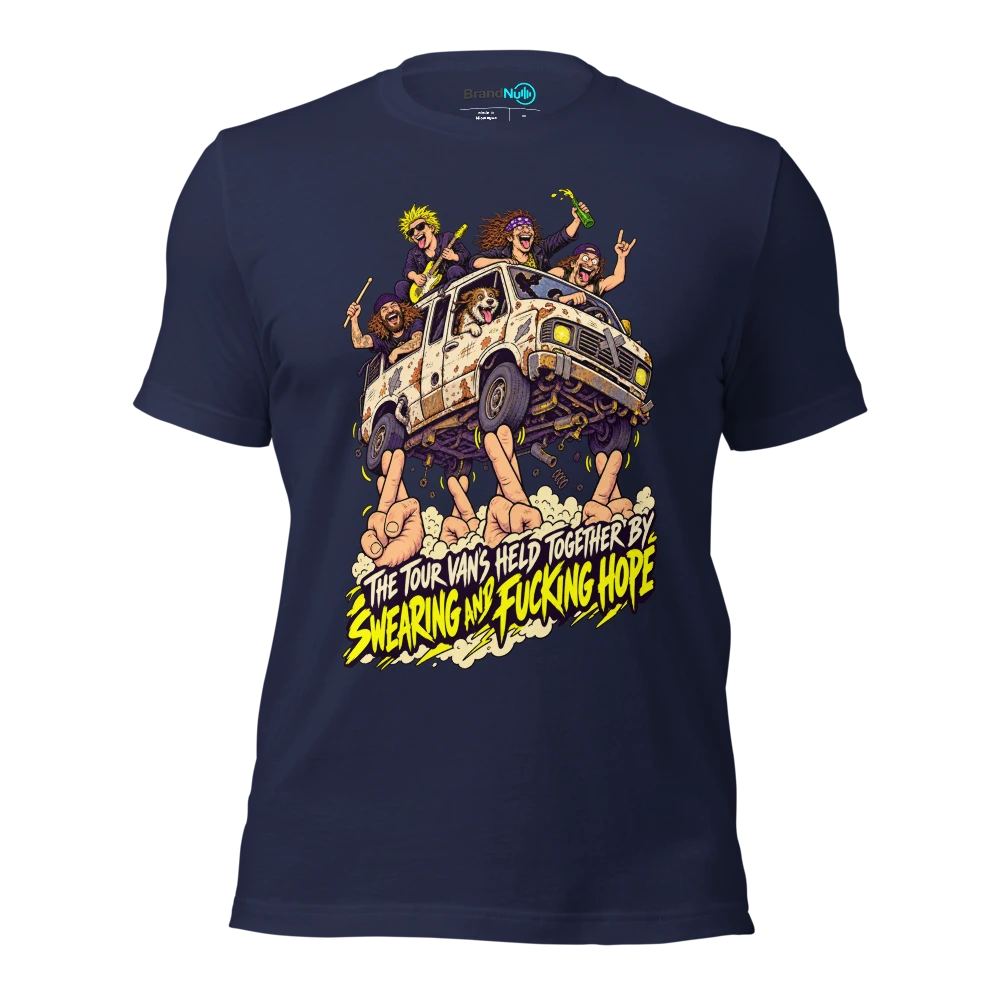 THE TOUR VAN'S HELD TOGETHER BY SWEARING AND FUCKING HOPE T Shirt Navy Front