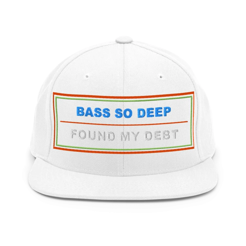 Bass So Deep Found My Debt Classic Snapback - White