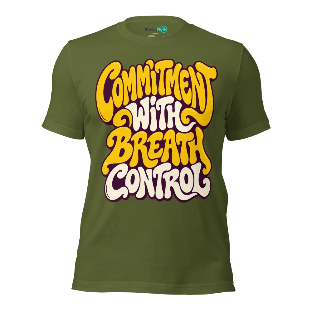 COMMITMENT WITH BREATH CONTROL T Shirt Olive Front