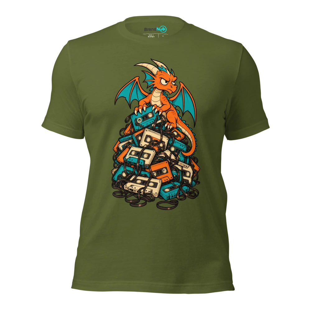 THE DEMO DRAGON HAS HOARDED EVERY BAD TAKE T Shirt Olive Front
