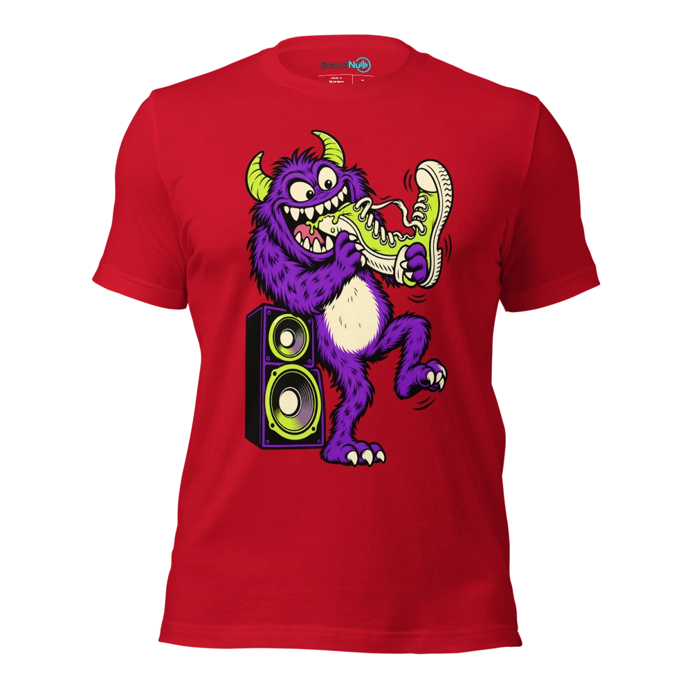 THE PARTY MONSTER HAS EATEN THE FIRST DANCE T Shirt Red Front