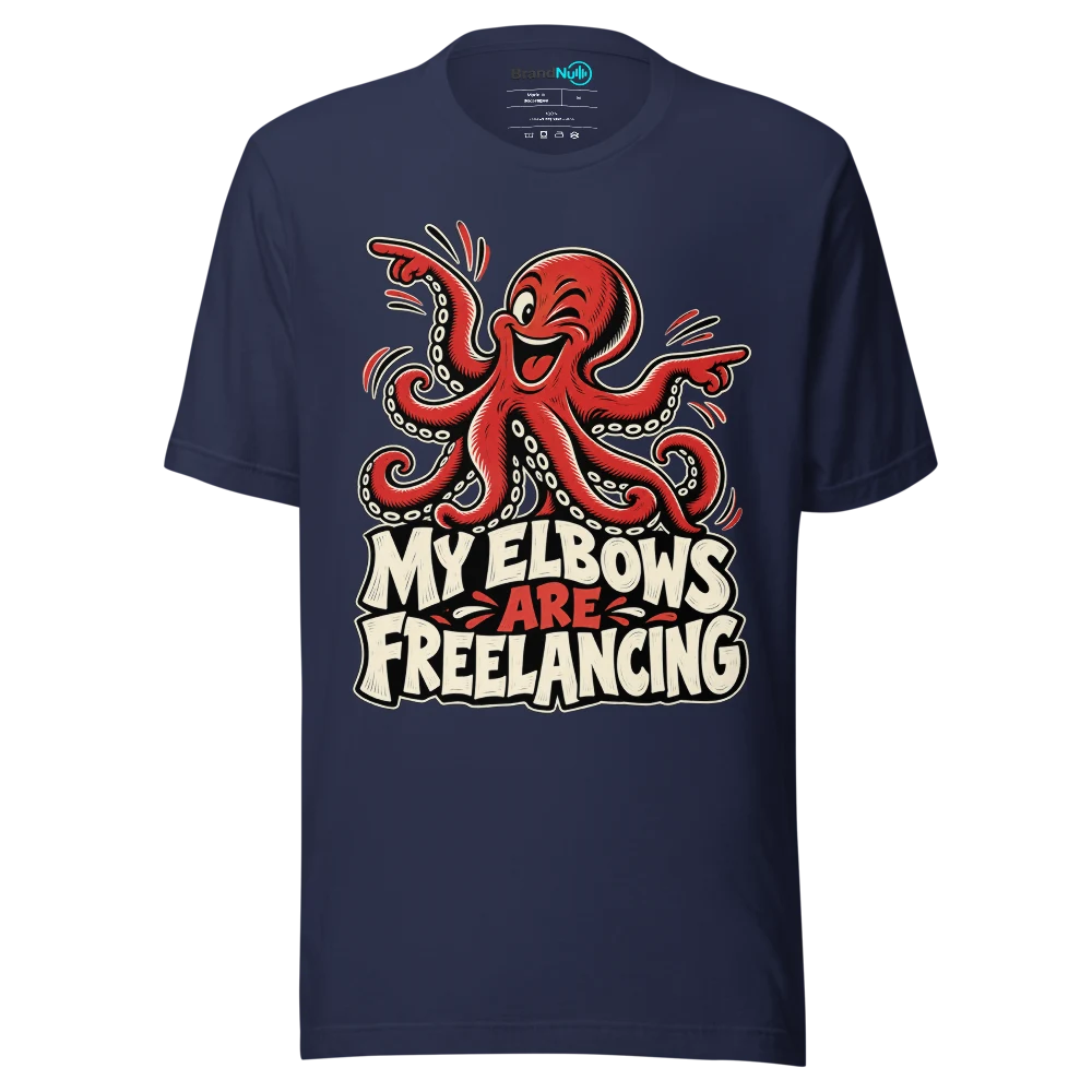 MY ELBOWS ARE FREELANCING T Shirt Navy Front