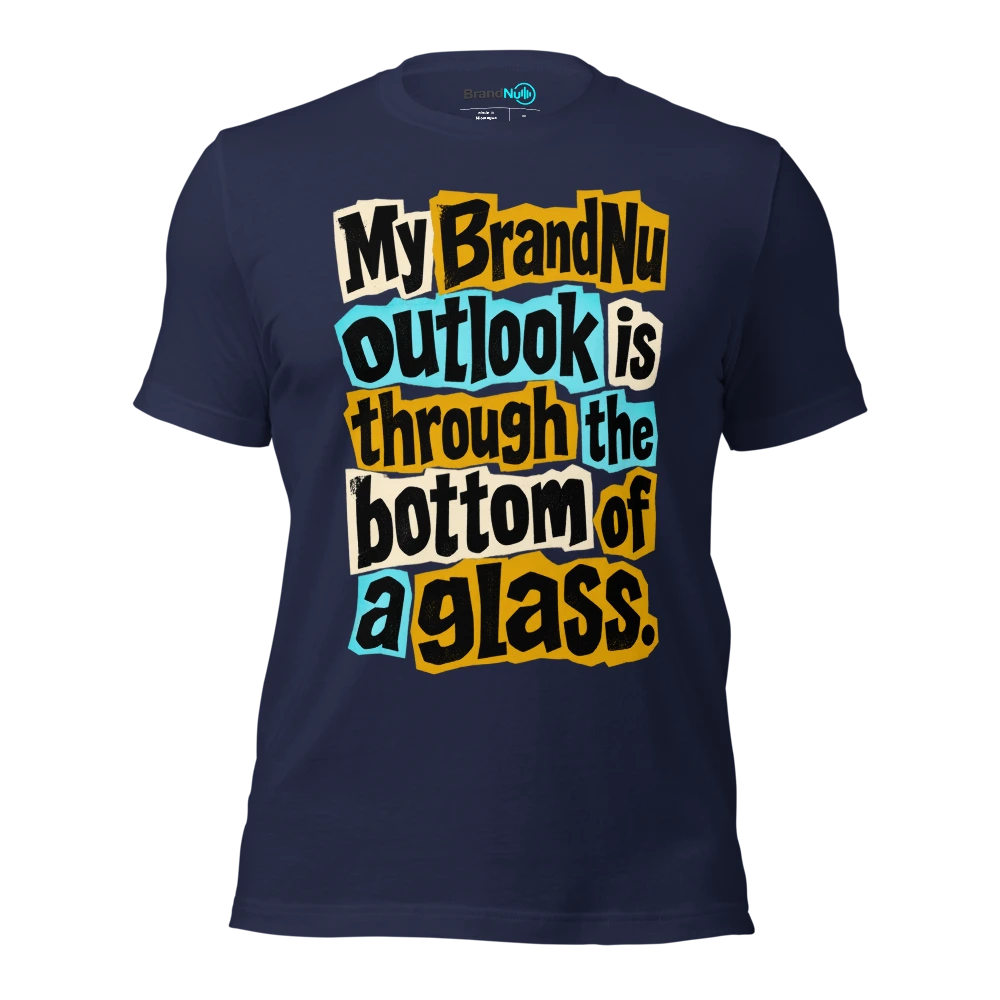 My BrandNu outlook is through the bottom of a glass T Shirt Navy Front