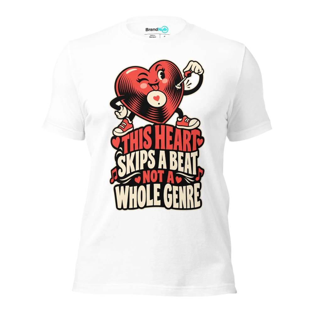 THIS HEART SKIPS A BEAT NOT A WHOLE GENRE T Shirt White Front