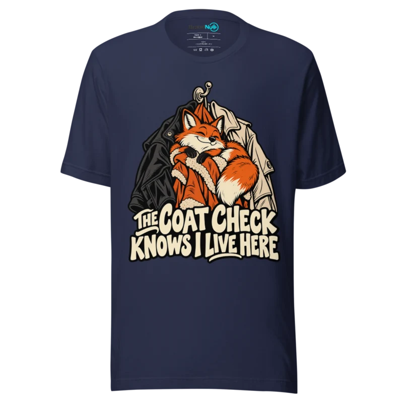 THE COAT CHECK KNOWS I LIVE HERE T Shirt - Navy