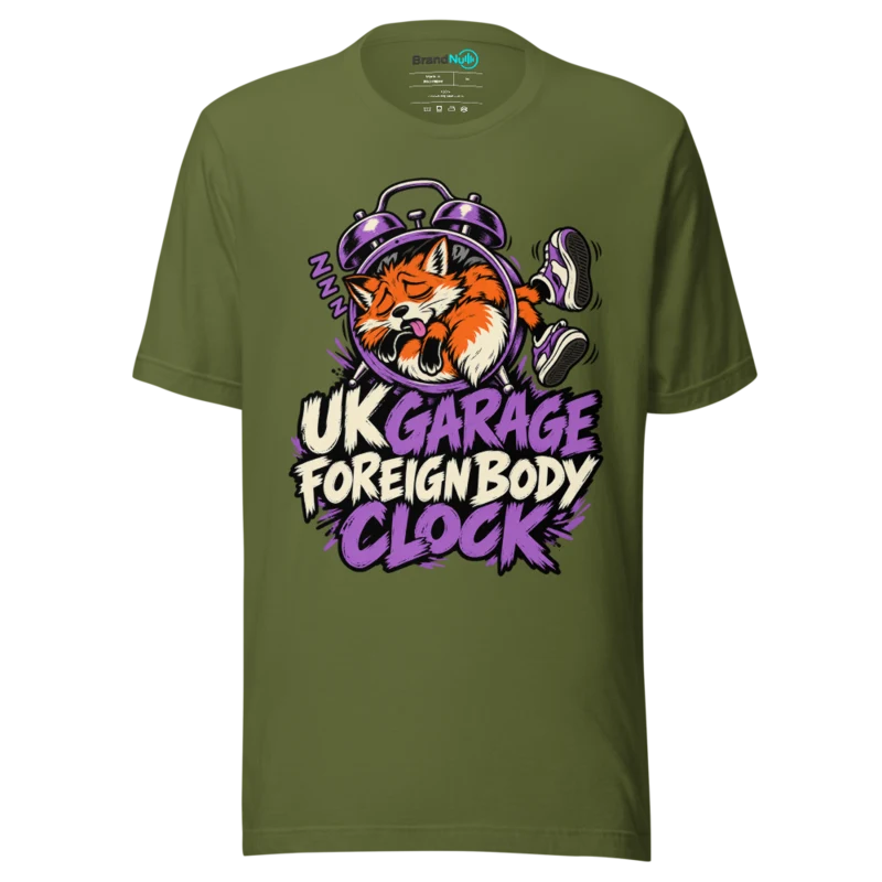UK GARAGE FOREIGN BODY CLOCK T Shirt - Olive
