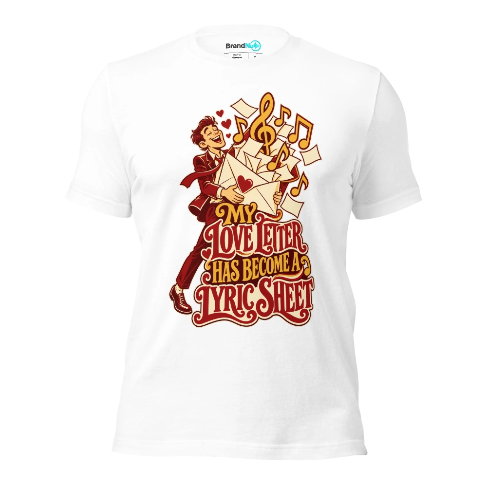 MY LOVE LETTER HAS BECOME A LYRIC SHEET T Shirt White Front