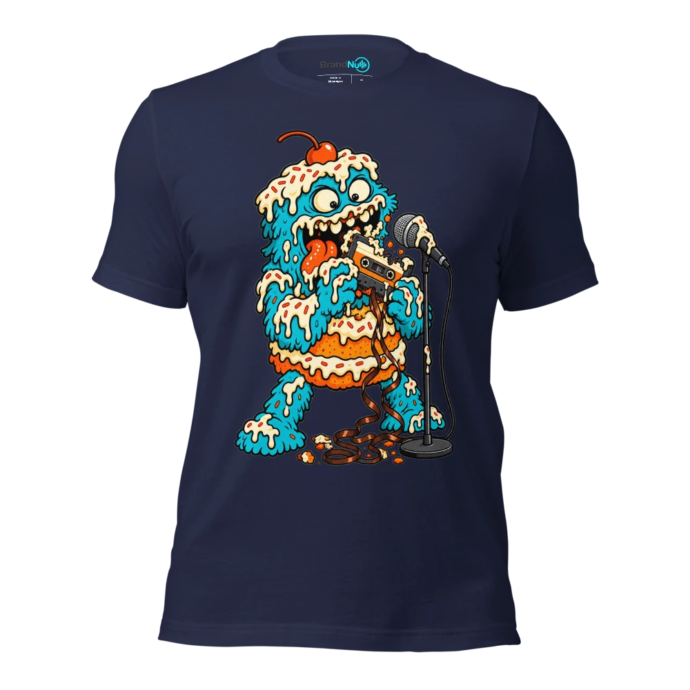 THE CAKE MONSTER HAS EATEN THE BACKING TRACK T Shirt Navy Front