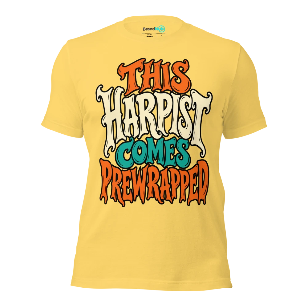 THIS HARPIST COMES PREWRAPPED T Shirt Yellow Front