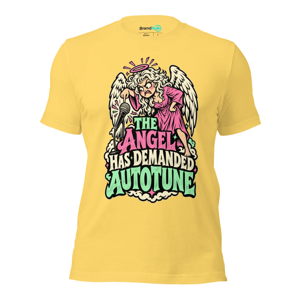 THE ANGEL HAS DEMANDED AUTOTUNE T Shirt Yellow Front